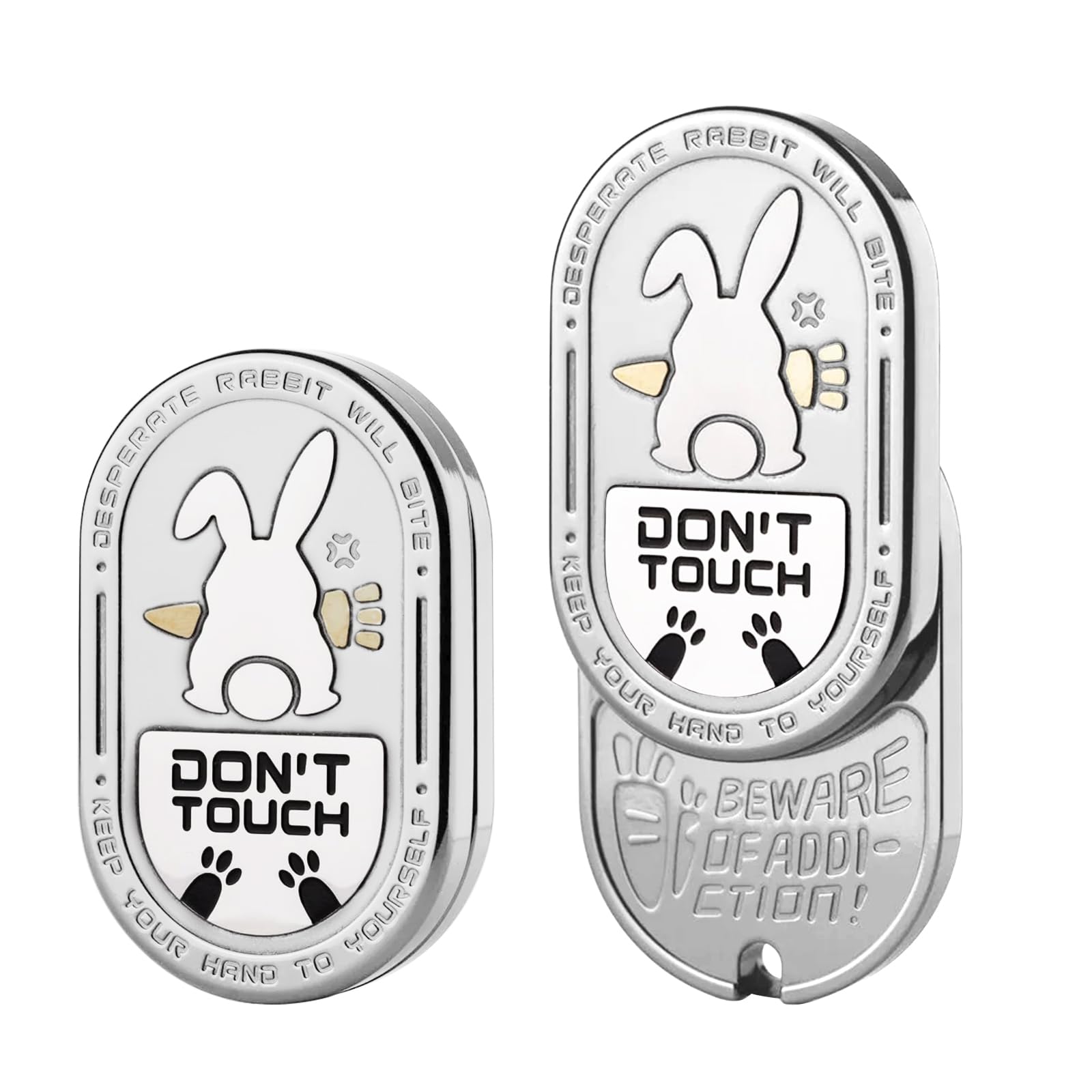 HIDEDC Desperate Rabbit Fidget Slider | Lightweight & Portable | EDC Metal Fidget Toys Adults ADHD Tools Executive Desk Toy for Keep Focus & Anxiety Relief (Steel Silver)