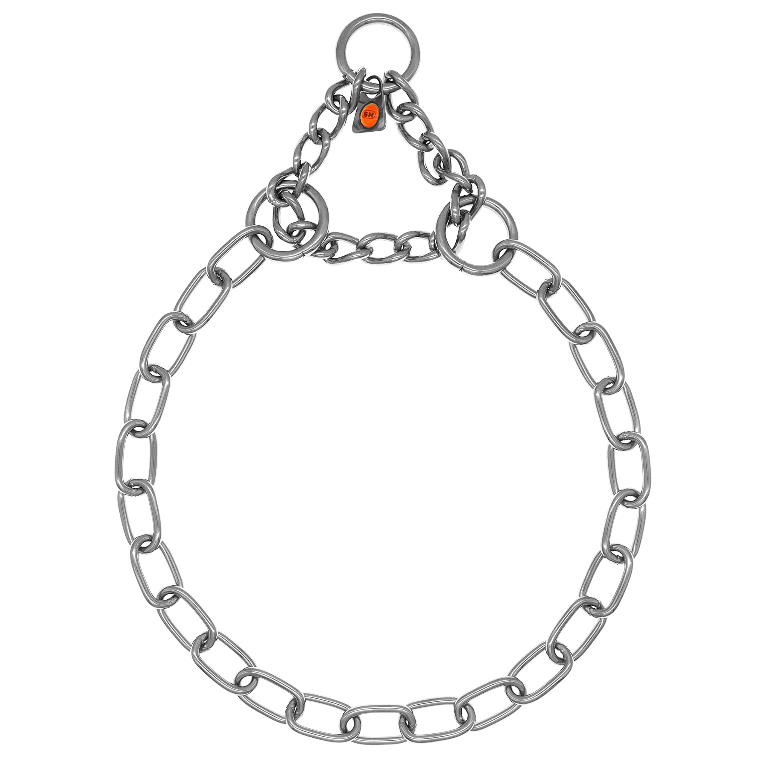 Sprenger - Collar para perros con cadena de tracción, 3 mm, acero inoxidable, para perros de pelo corto y largo, hasta 55 kg, color negro (50 cm)