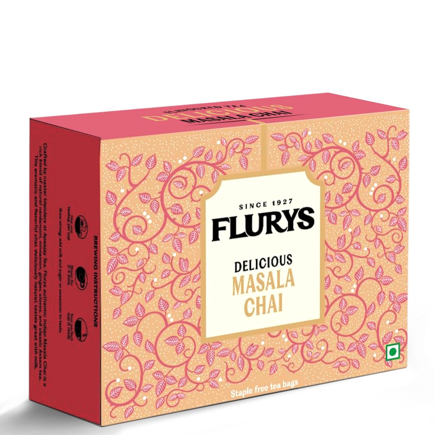 Flurys Masala Chai 100 Teabags Foil Pack I Premium Indian Spiced Tea | Natural Ingredients | Aromatic & Flavourful | 100 tea bags