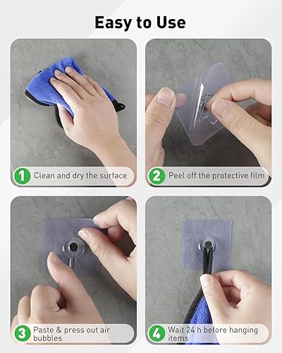 Miniatura 5 de Uniclife 30 ganchos autoadhesivos de 33 libras de carga máxima, ganchos de pared resistentes sin clavos, ganchos de pared para colgar marcos