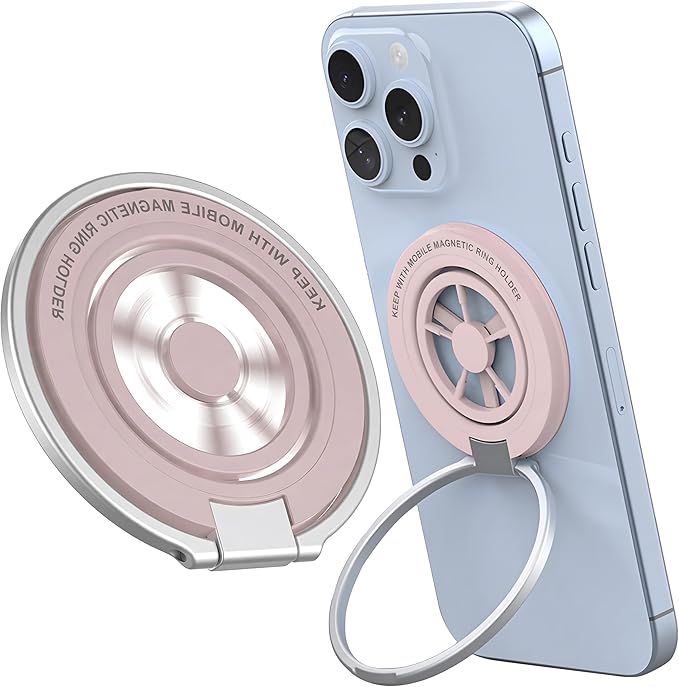 Magnetic Phone Ring Holder for MagSafe, Lucky Wheel Fidget Spinner Phone Grip, Dual Sided Magnets Phone Stand for iPhone /Mag Case, Morandi Aesthetic Kickstand for Gym Travel Stress Relief Accessory