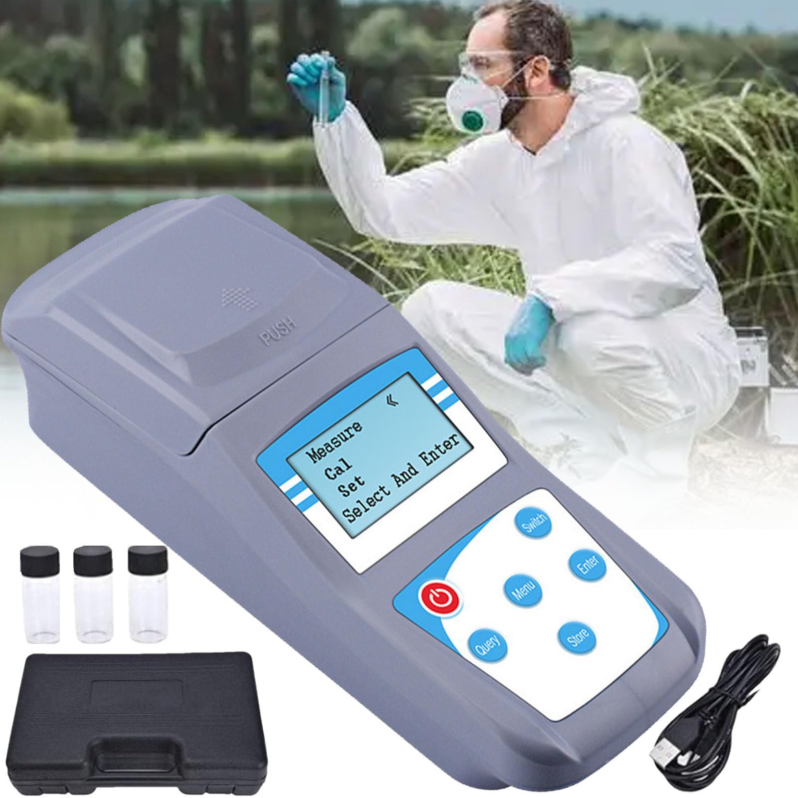 Medidor digital de turbidez, probador manual de calidad del agua para laboratorio, equipo de prueba científico preciso del agua, portátil y fácil de usar, ideal para campo e investigación