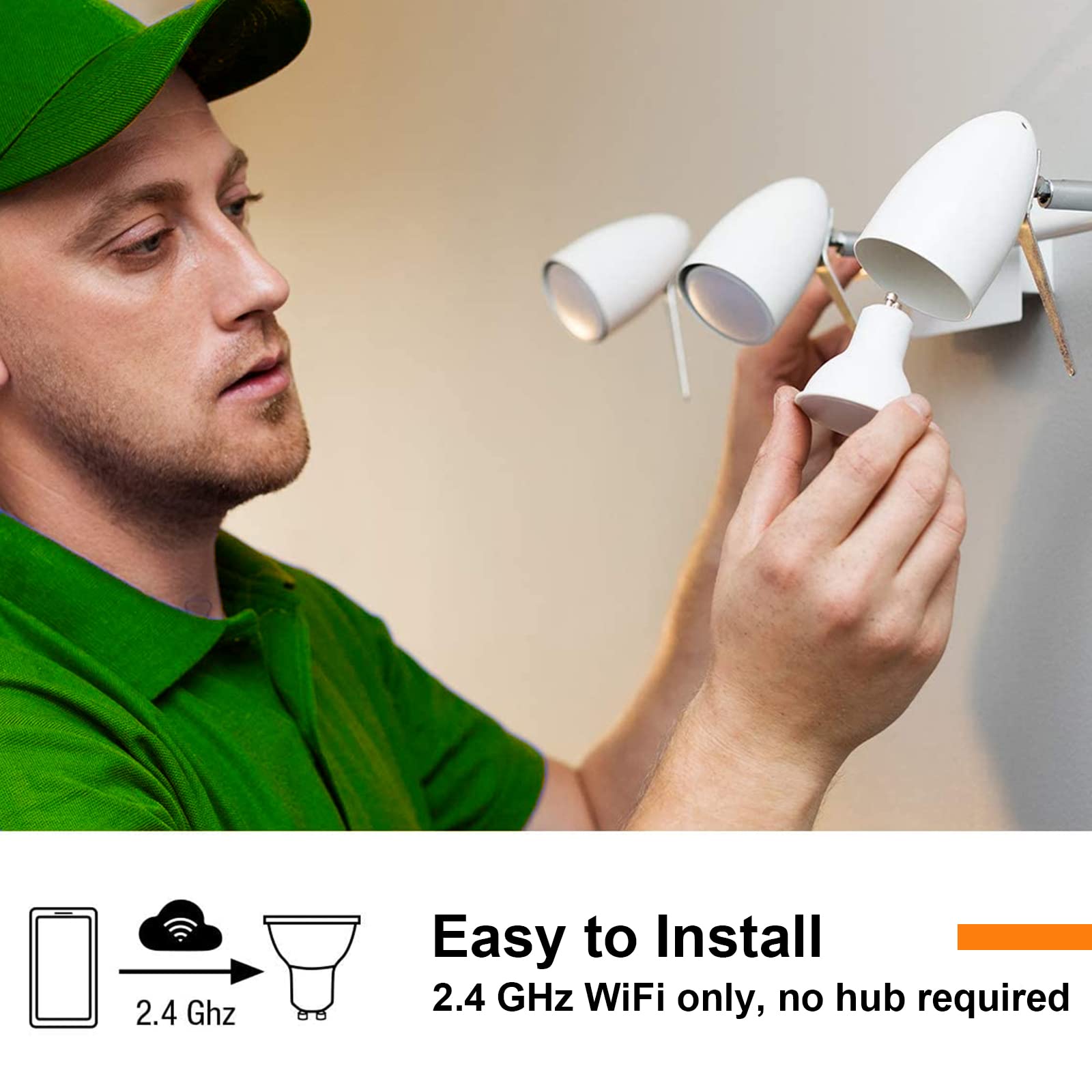 ANTELA Lampadine LED WiFi GU10 5W, Dimmerabile, Controllo App con Alexa/Google Home, RGB&2700K-6500K Bianco Freddo Caldo, 8PCS