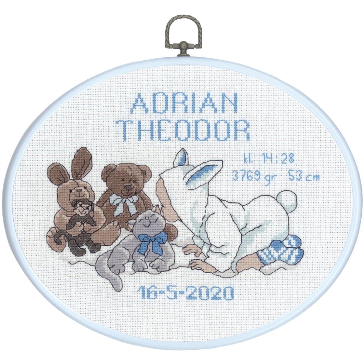 Kit broderie Permin Adrian multicolore 26 x 20 cm pour loisirs créatifs