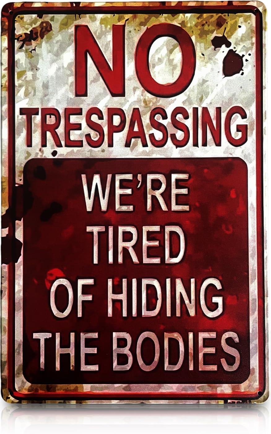 Halloween Metal Sign, Retro Yard and Wall Decor, 7.8 x 11.8 in
