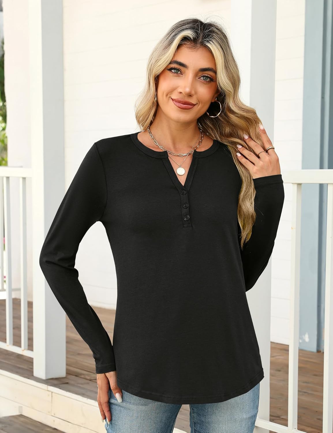 Women Blouse Long Sleeve V Neck Tops Business Casual Tunic Sping Clothes 2025 - Image 3