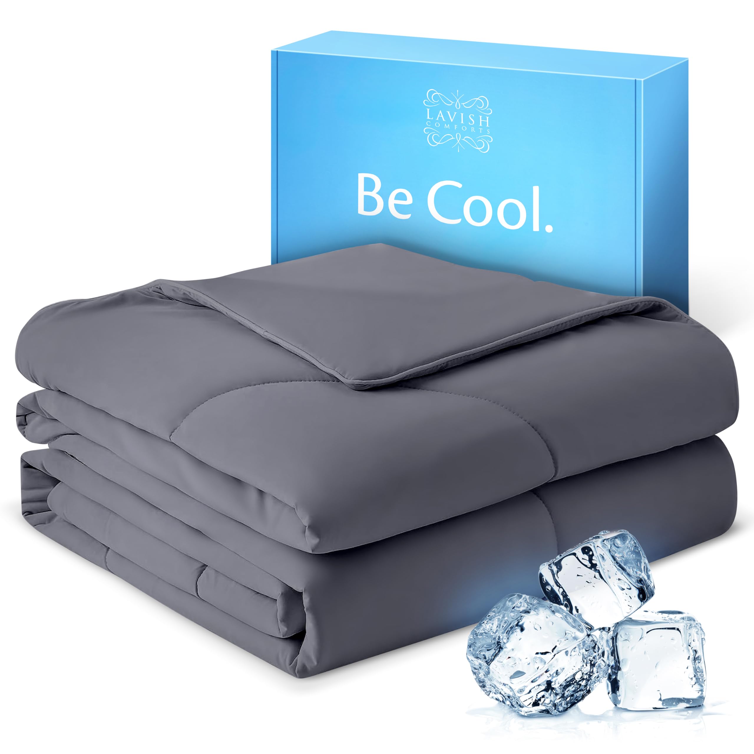 Lavish Comforts® Cooling Comforter King Size ?Premium Soft Breathable Summer Cooling Blanket for Hot Sleepers ?All Season Comforter ?106
