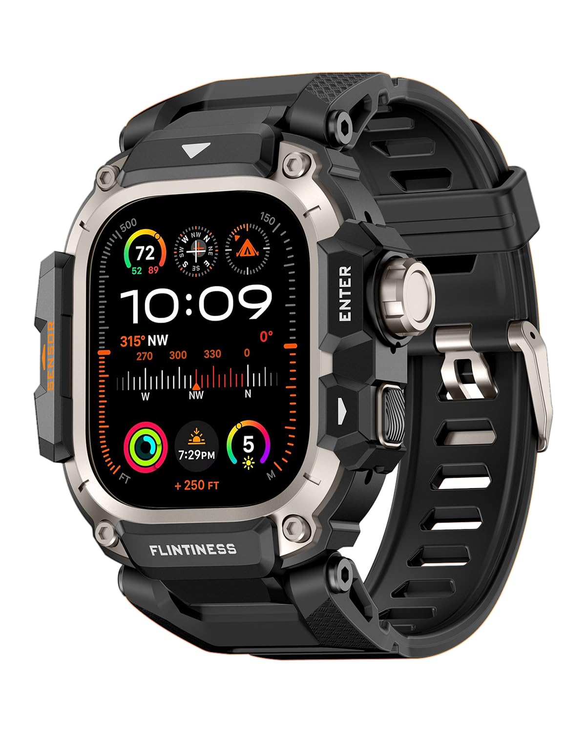 SPGUARD Pulsera compatible con Samsung Galaxy Watch 49 mm (2025/2024), correa de acero inoxidable, pulsera de metal para mujer y hombre, no para Galaxy Watch Ultra