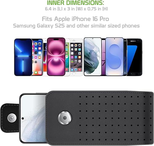 Miniatura 4 de Cellet Teramo - Funda de piel para teléfono con clip para cinturón, compatible con iPhone 16 Pro, Samsung Galaxy S25 y teléfonos de tamaño similar,