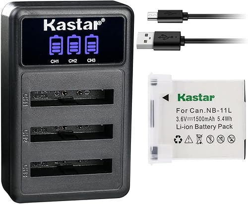 Miniatura 9 de Kastar Paquete de 3 baterías NB-11L y cargador USB triple LCD compatible con Canon PowerShot A4050 A4050 es, SX400 es, SX410 es, SX420 es, ELPH 110