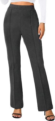 Miniatura 61 de Urban CoCo Pantalones de trabajo elásticos con corte de bota, pantalones de yoga pequeños para oficina casual Gris