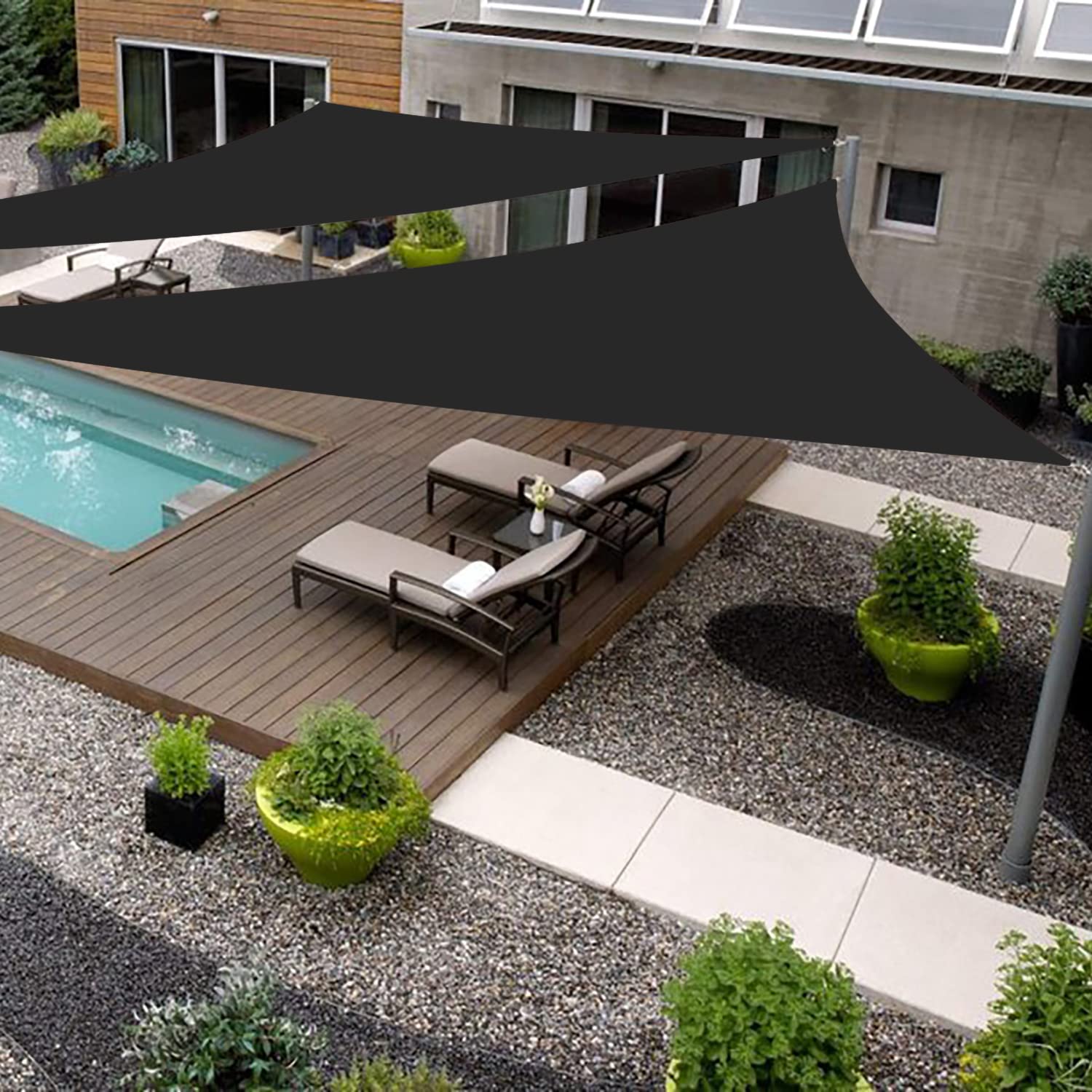 SHADEWIZ Right Triangle 5' x 8' x 9.4' Black Sun Shade Sail swz12 Canopy Awning for Patio Backyard Lawn Garden Outdoor Activities UV Block Mesh Netting, We Can Make Custom Sizes