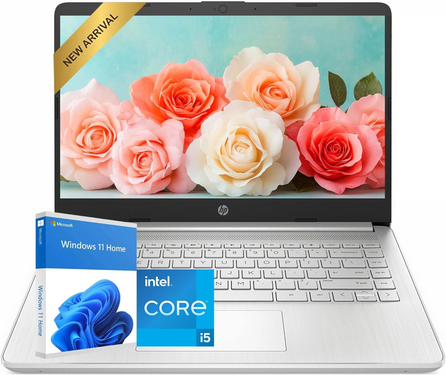 HP 14" Anti-Glare Laptop Computer | Intel Core i5 CPU | 16GB RAM | 512GB SSD | Fast Wi-Fi & HD Webcam | SD-Card Reader | Up to 11.5H Battery for Work & School | Windows 11 | Thin & Portable