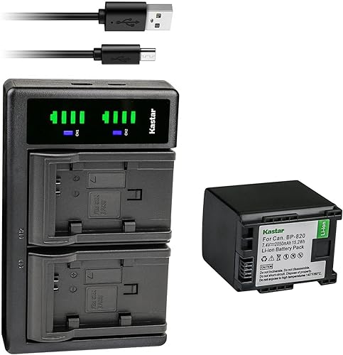 Vista 8 de Kastar BP-820 LTD2 - Cargador de batería USB compatible con Canon XA60, Canon XA65, Canon XA70, Canon XA75, Canon VIXIA HF G70