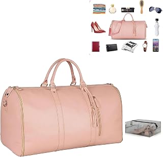Duffle Bag with 2-in-1 Suitcase Design, Large Waterproof Compartment Along with Shoe Pouch | Large | Pink Price In India