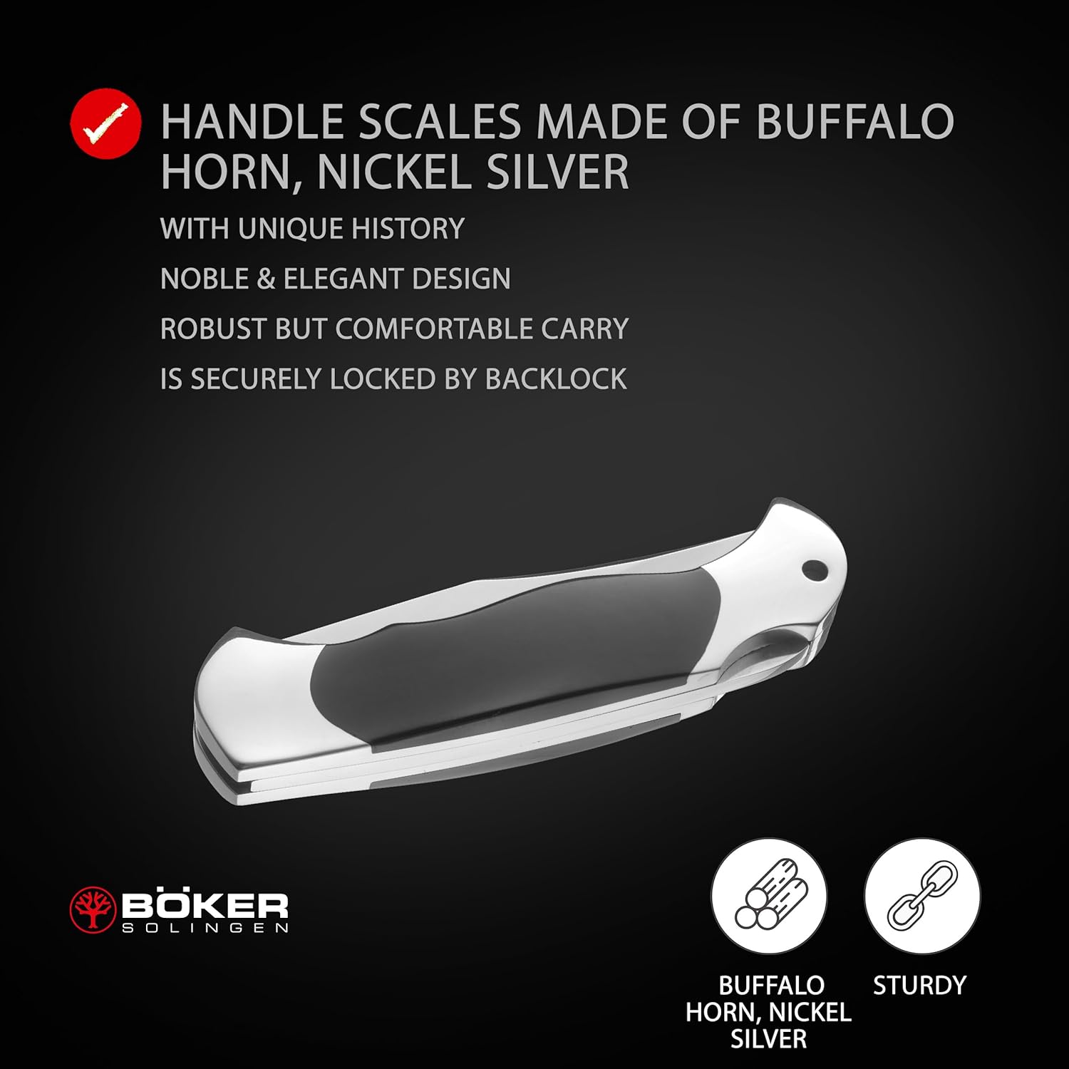 Boker Rosewood Lock Blade Pocket Knife