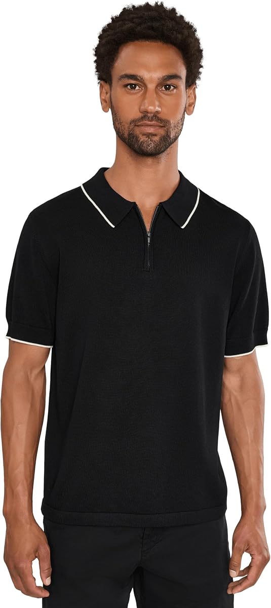 Liverpool Los Angeles Men's Short Sleeve Zip Sweater Polo