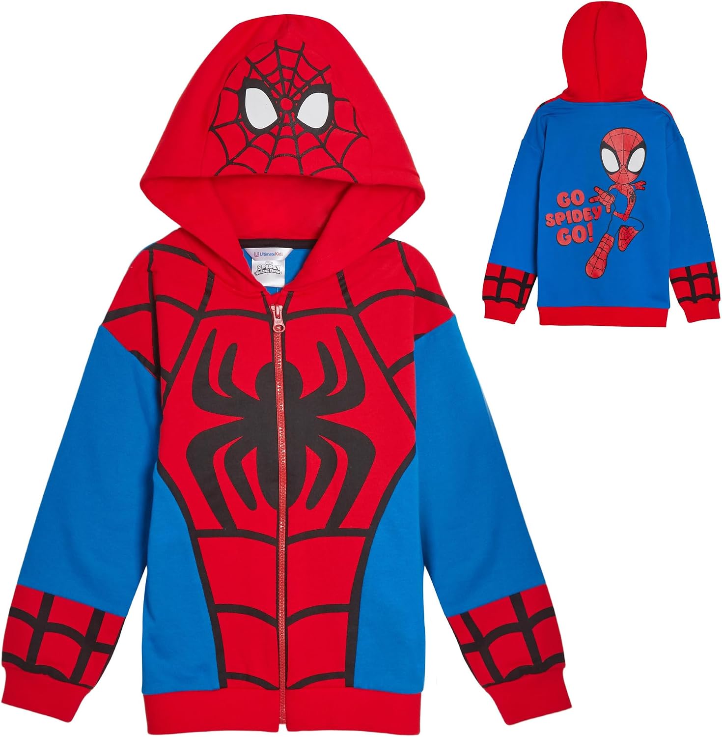 Marvel Kids Spidey And His Amazing Friends Hoodie Dress Up Hooded Zipped Jackets Miles Morales Ghost Spider or Spidey