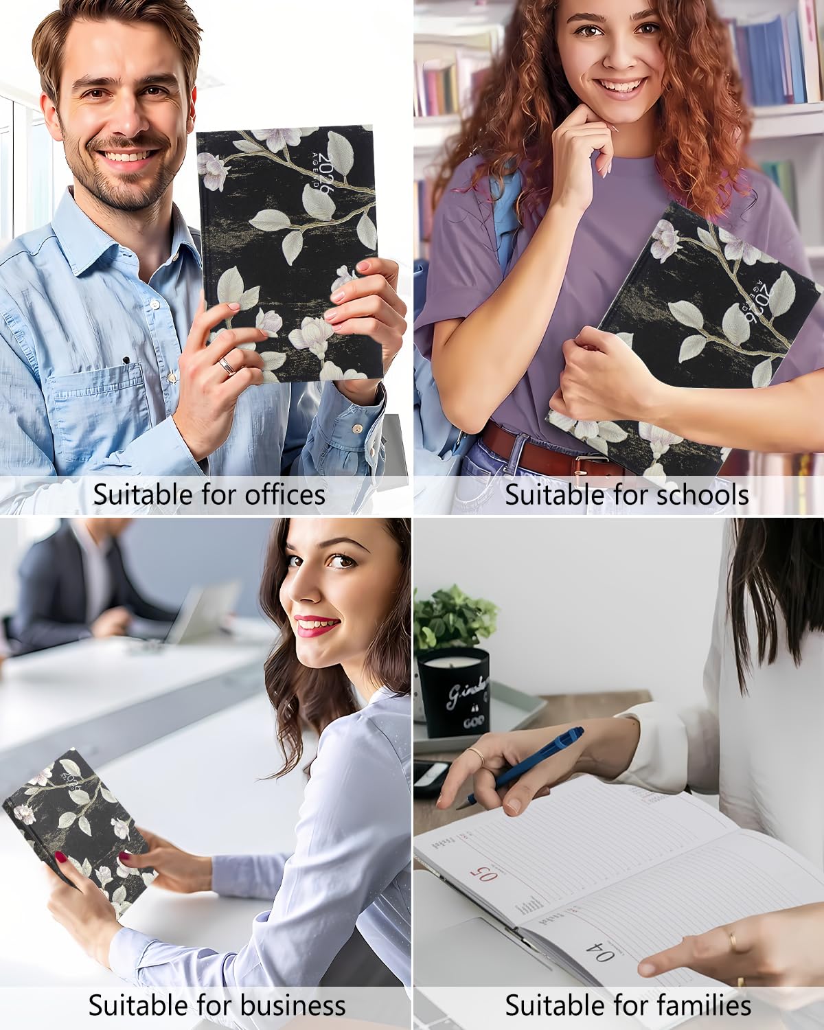 HW CASA Agenda 2026 Giorno per Pagina Formato A5 - con Festività Internazionali, Elastico e Sezioni | Copertina in CARTA Morbida (DE/IT/ES/EN/FR) Studenti e Lavoratori