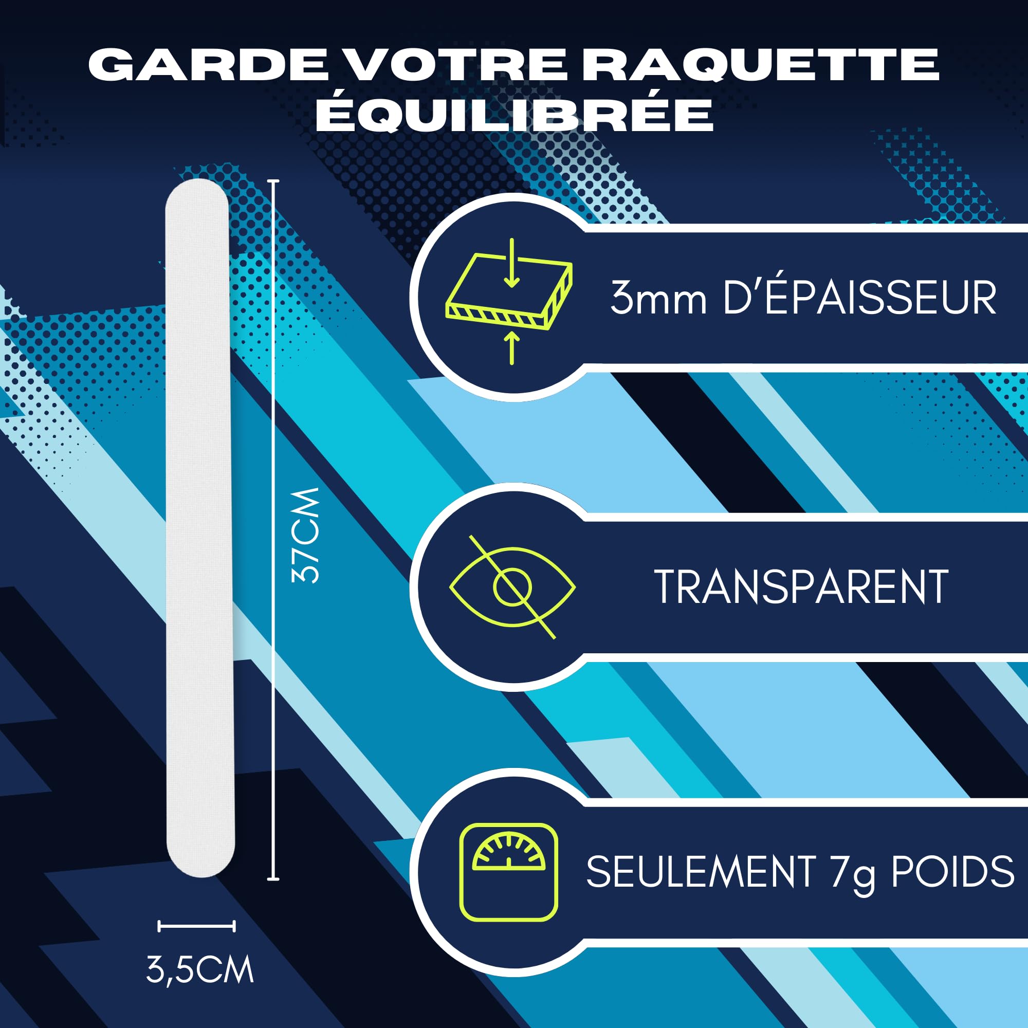 Raquette de Padel Protection Transparent Rugueux - Accessoire Multi-granulés en Silicone