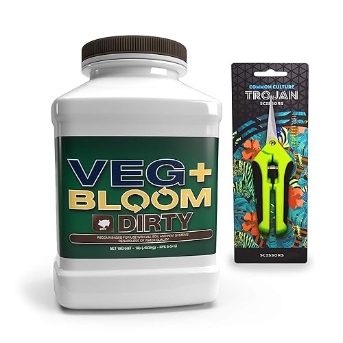 Miniatura 1 de Veg+ Bloom Polvo nutritivo formulado sucio para suelo y turba, 1 libra con tijeras de corte de cultivo común