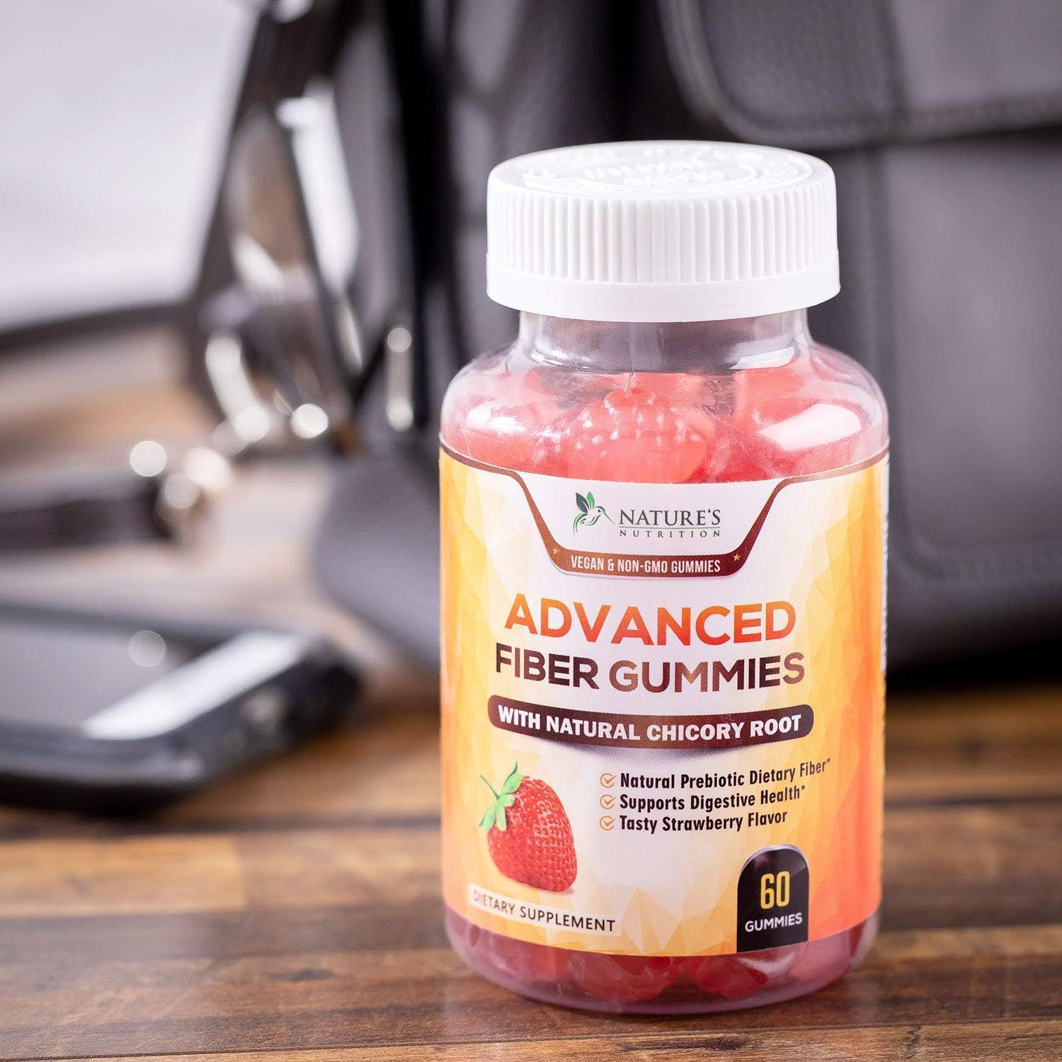 Fiber Gummies for Adults Extra Strength Inulin Gummy 300mg - Natural Dietary Fiber Supplement for Natural Digestion Support - 60 Gummies : Health & Household