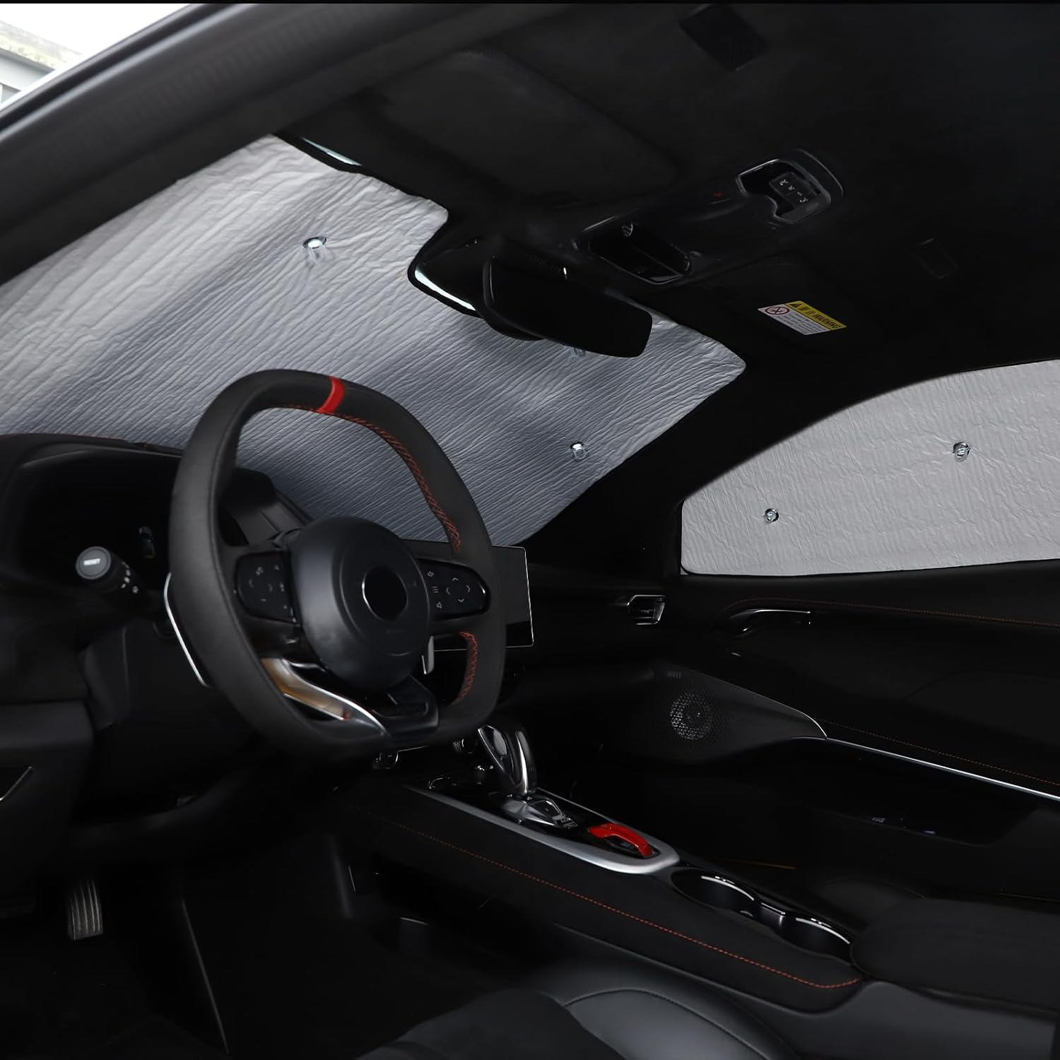 Car Windshield Sunshade Compatible with Lotus Emira 2021-2023,Interior Front Window Sun Visor,UV Protection Heat Shield Aluminum Foil Polyethylene Cotton Heat Shield 1PCS (6PCS)
