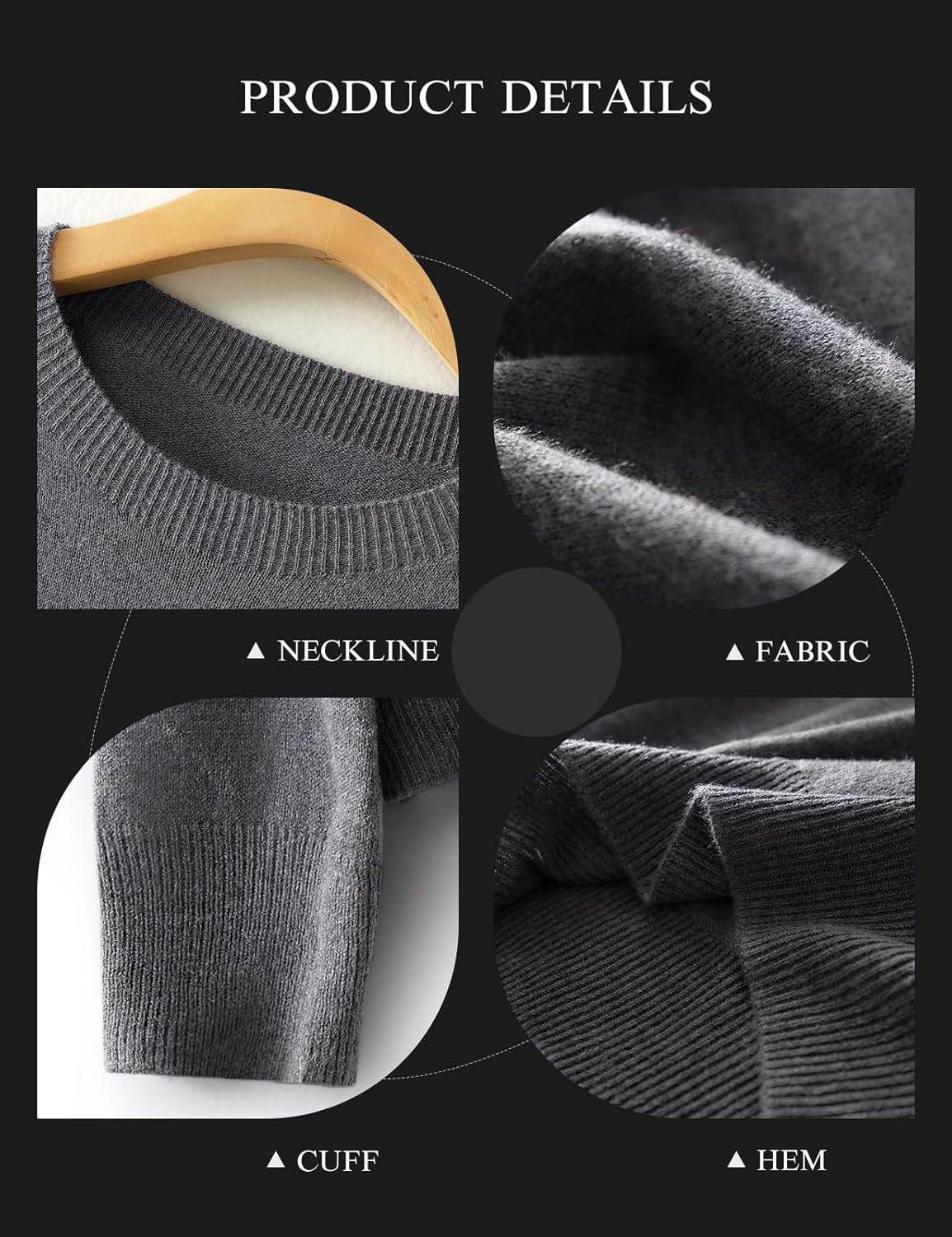 Women's Merino Wool Blend Sweater Fall Winter Crew Neck Long Sleeve First-Line Ready to Wear Seamless Knit Sweater - Image 4