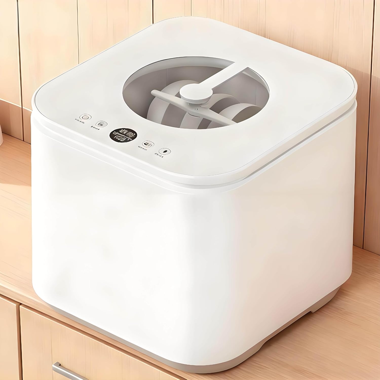 Fully Automatic Household Dishwasher, Mini Countertop Dishwasher, Hot Air Drying with Active Oxygen Sterilization, 5 Programs, Touch Screen, Compact Dishwasher Suitable for Countertops and Cabinets. B