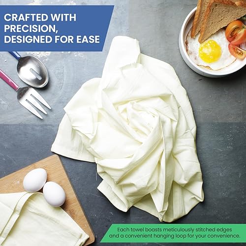 Miniatura 4 de Harina Saco de cocina  Toalla de algodón en blanco  Toalla de té bordada para decoración de primavera, plana gruesa, absorbente, de secado rápido,