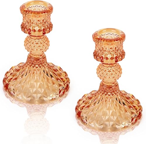 Miniatura 8 de Portavelas de cristal, 2 piezas de palitos decorativos para velas de pilar para eventos formales, bodas, fiestas, centros de mesa, centros de mesa