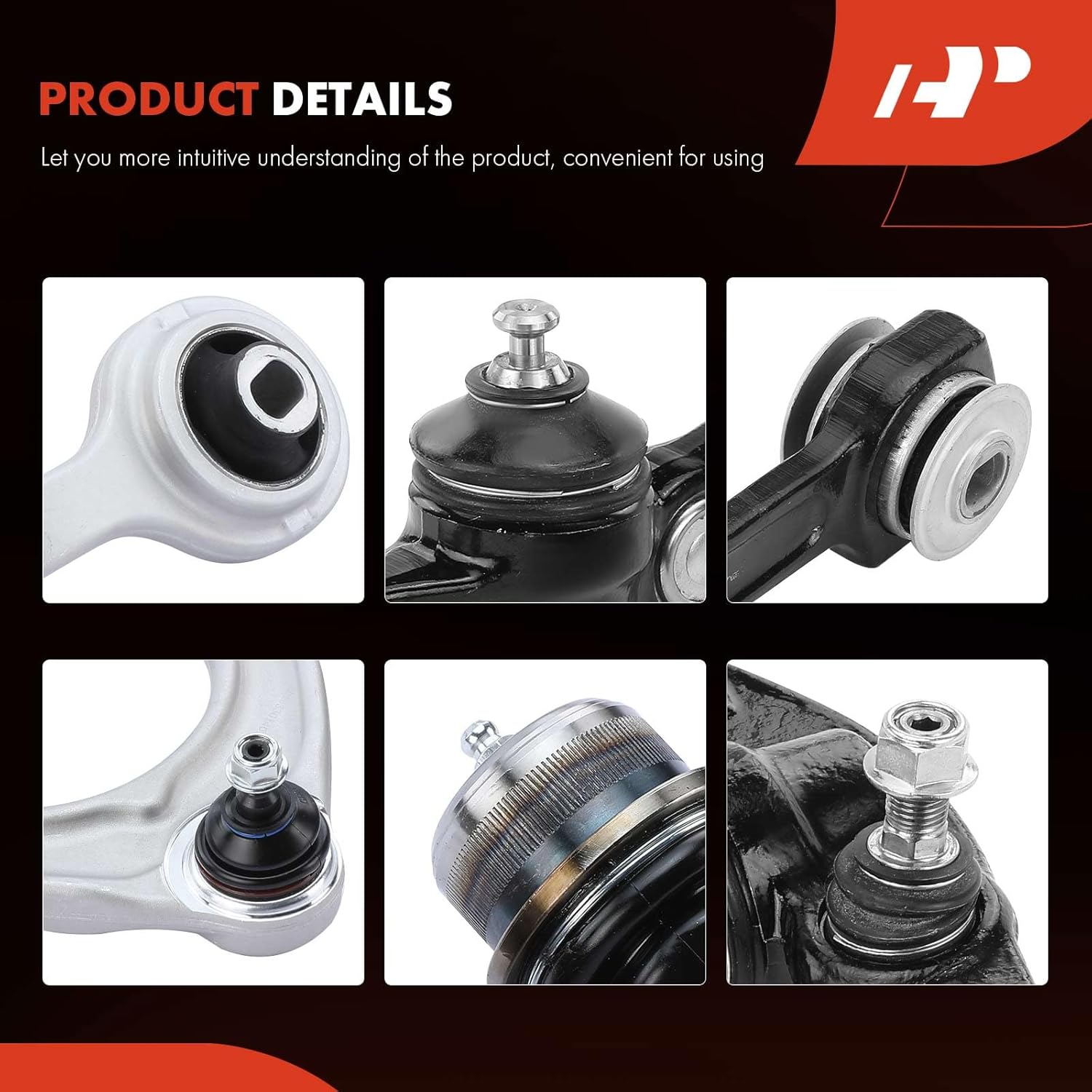 A-Premium Set of 8, Lower Control Arm, Upper Control Arm, Lower Outer Ball Joint, Compatible with Mercedes-Benz S65 AMG/S350 2006, S430/S500 2000-2002, S55 AMG/S600 2001-2006