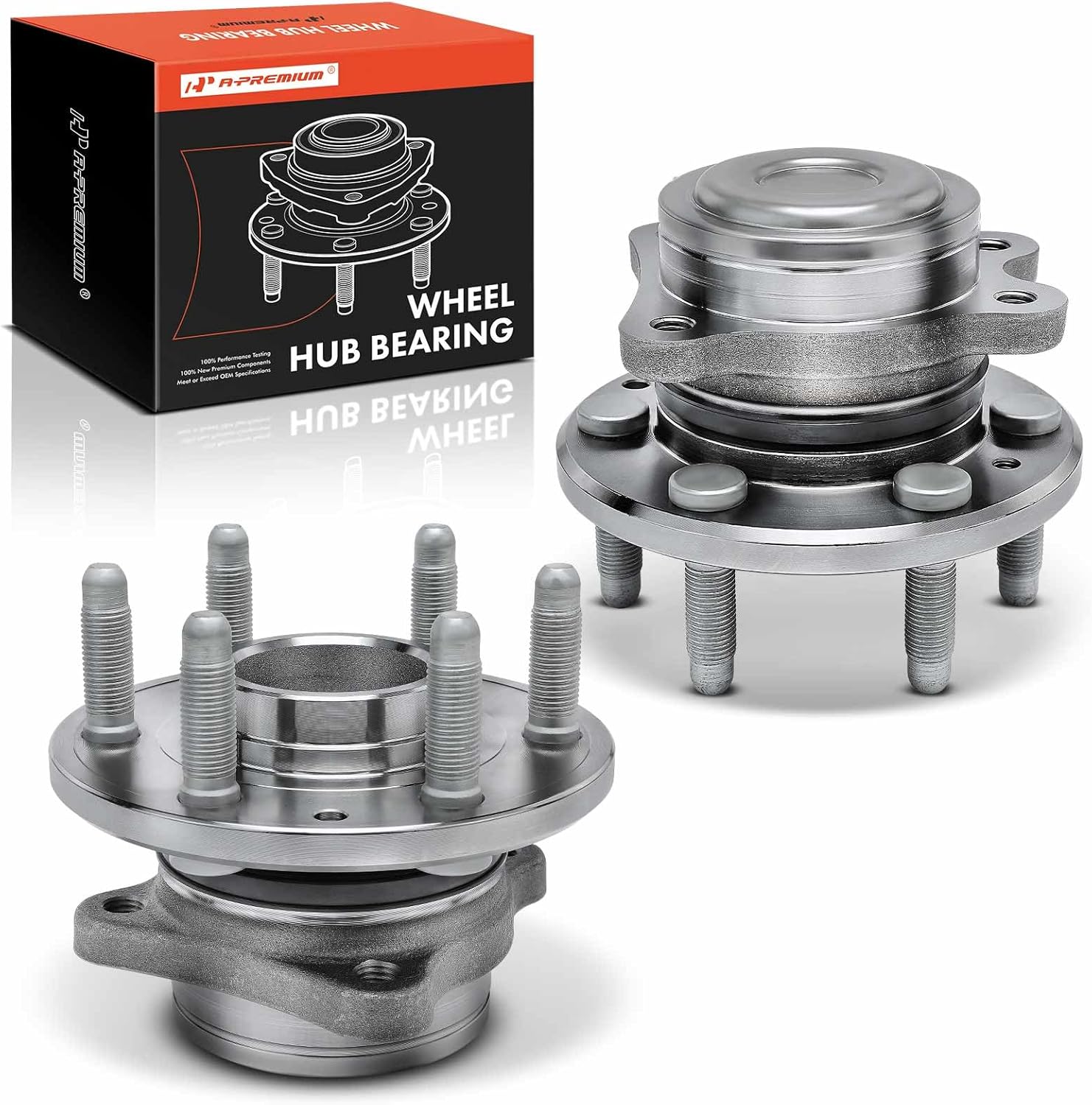 A-Premium 2 x Front Wheel Bearing and Hub Assembly with 6-Lug Compatible with Chevrolet Colorado 2015-2020 & GMC Canyon 2015-2020, RWD Only
