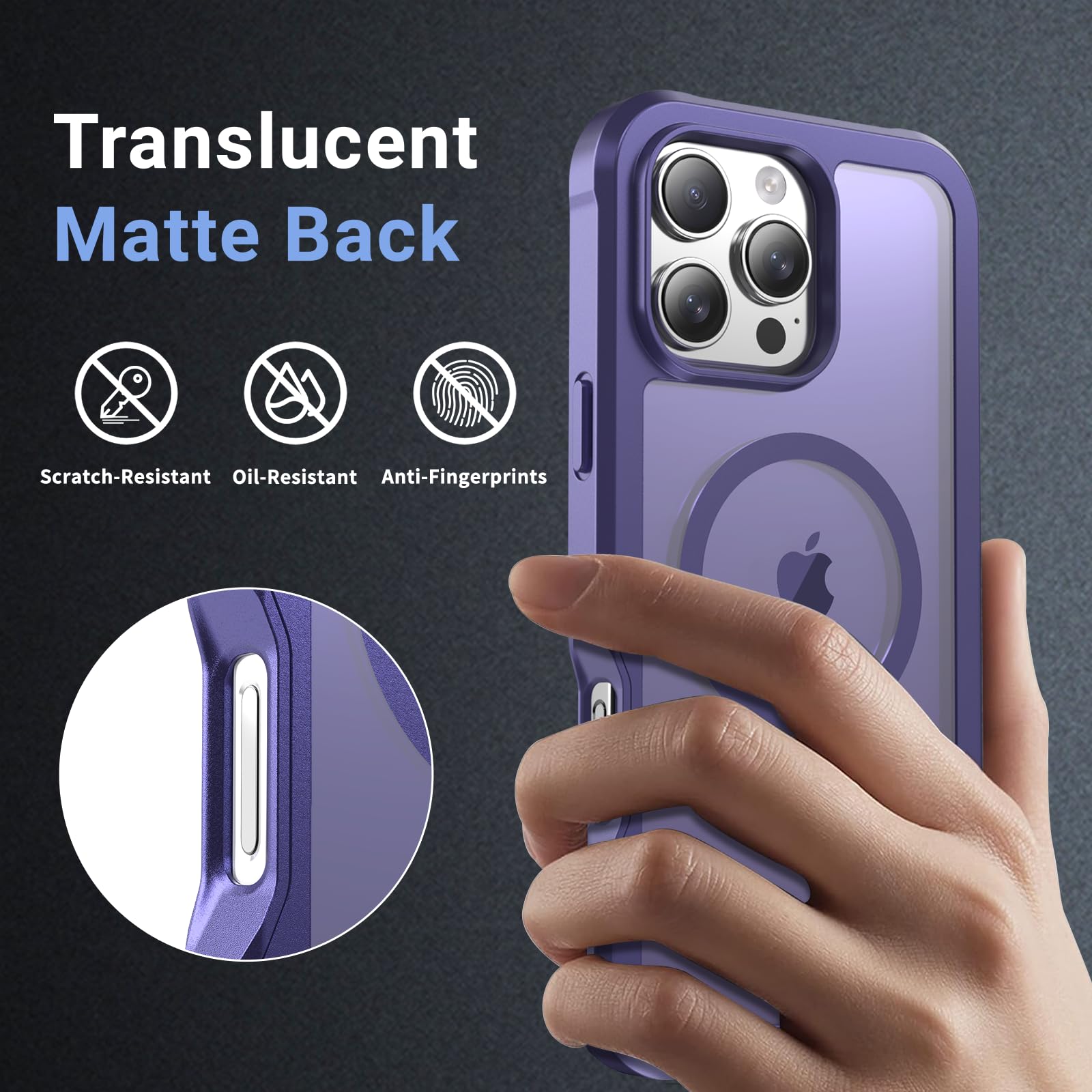 Doeshine For IPhone 16 Pro Max Case With Privacy Screen Protector And