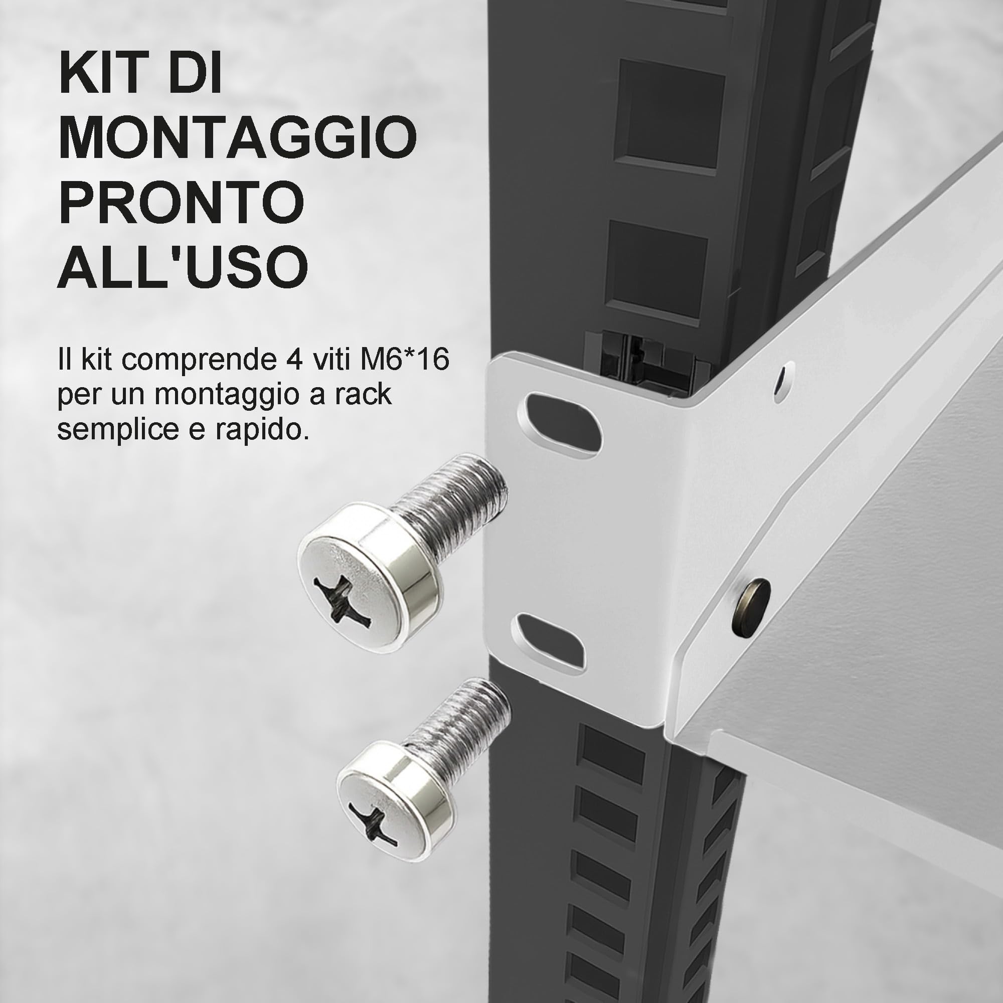 Extralnik Mensola Rack 19 1U, Profondità 300 mm, Acciaio, Max. 20 kg di Capacità di Carico, Montaggio Universale, per Armadi Server e Componenti IT, Kit di Montaggio Incluso, Grigio