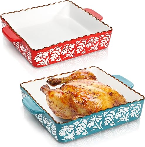Acshio 2 Pack Ceramic Baking Dish