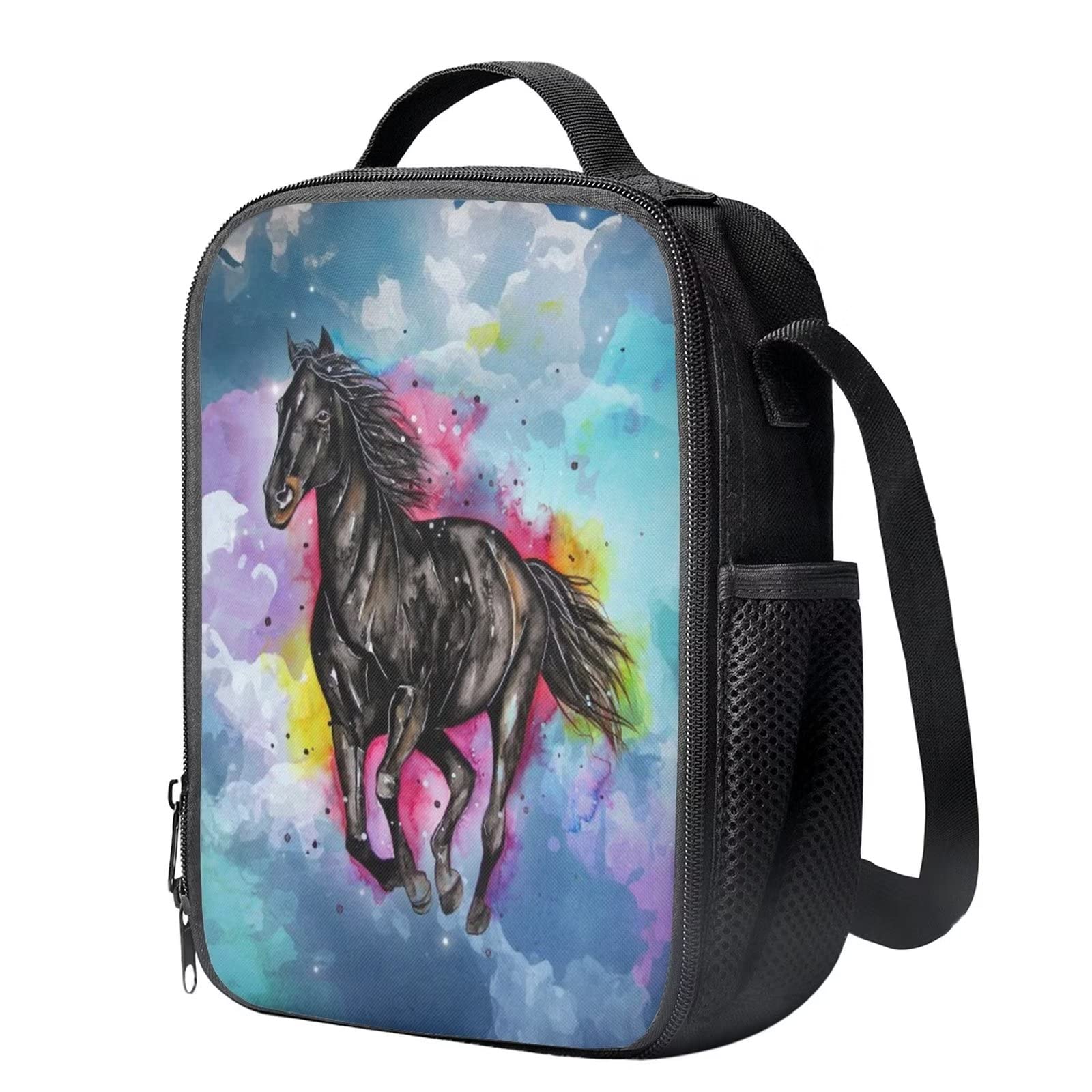 HELLHERO Horse Lunch Bag for School for Kids Teen Girls Boys Adults Lunch Box Insulated Lunchbag Tote Handbag Shoulder Lunchboxes Travel Picnic Holiday Office - Image 2