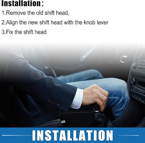 Miniatura 5 de Pomo de palanca de cambios con patrón de fibra de carbono para Mazda CX-3 CX-9 2016-2022 plástico, color negro