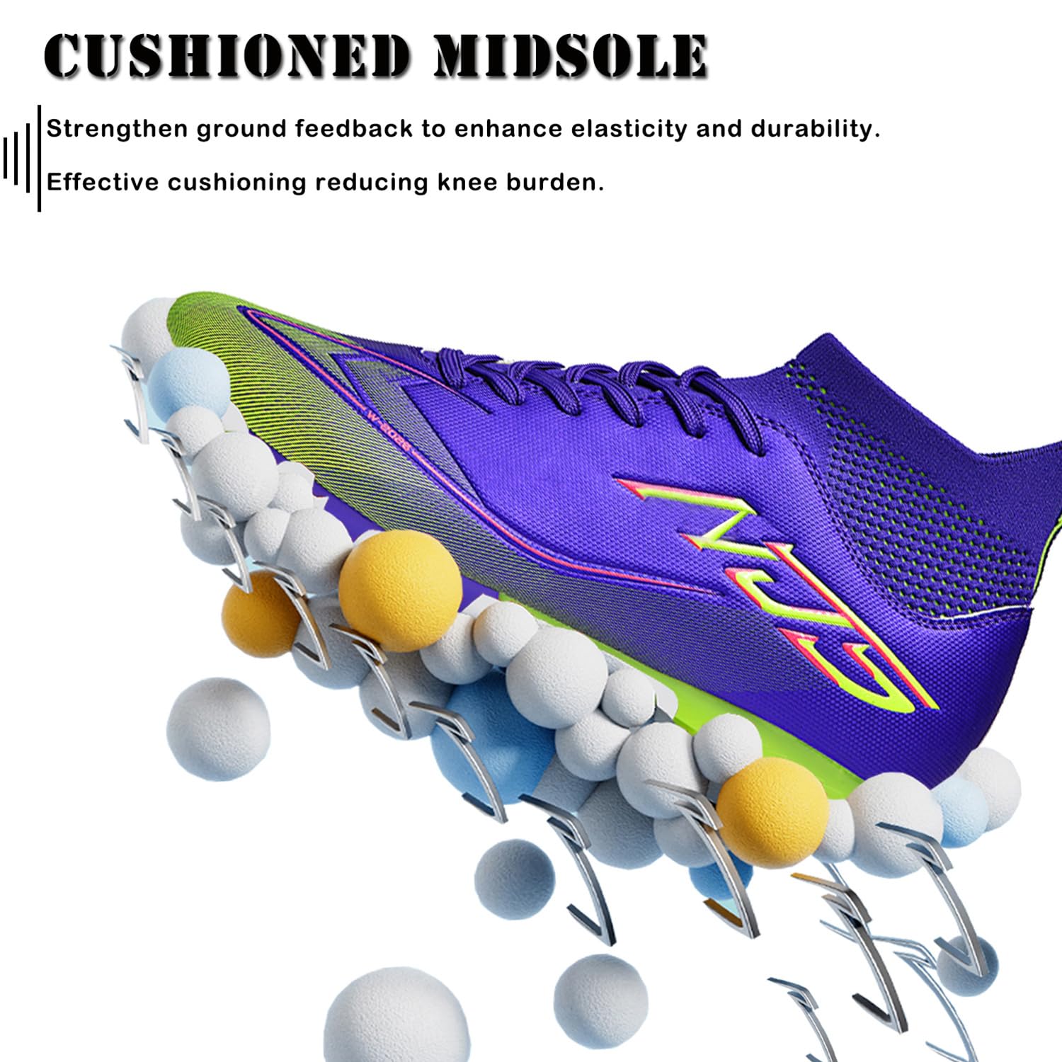 Zapatillas de Fútbol Hombre Profesionales Atletismo Calzado de Fútbol Zapatillas de Deporte Entrenamiento para Césped Artificial Futbol de Competición