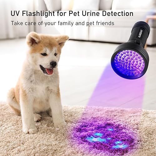Miniatura 3 de Linterna de luz negra, 68 LED, linterna ultravioleta, luz negra, detector profesional de orina de mascotas para orina de perrogato, manchas de