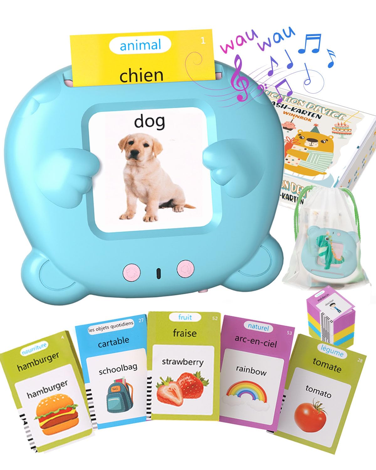 Cartes Parlantes Montessori Français, Carte regalo educative per bambini da 2 a 6 anni, 112 fogli 224 parole, Flash Card parlanti, Mot ami Jeux Enfants 2 Ans