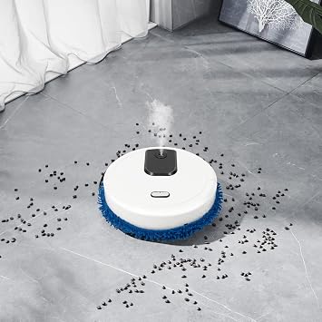 Wireless Robot Mop Wet & Dry Rechargeable, 10,000 RPM Automatic Sweeping Mopping Robot Mop Wet Dry Rechargeable 360 Full-Surround Wipe Single Sweeping Area of Approximately 645.83 Ft2
