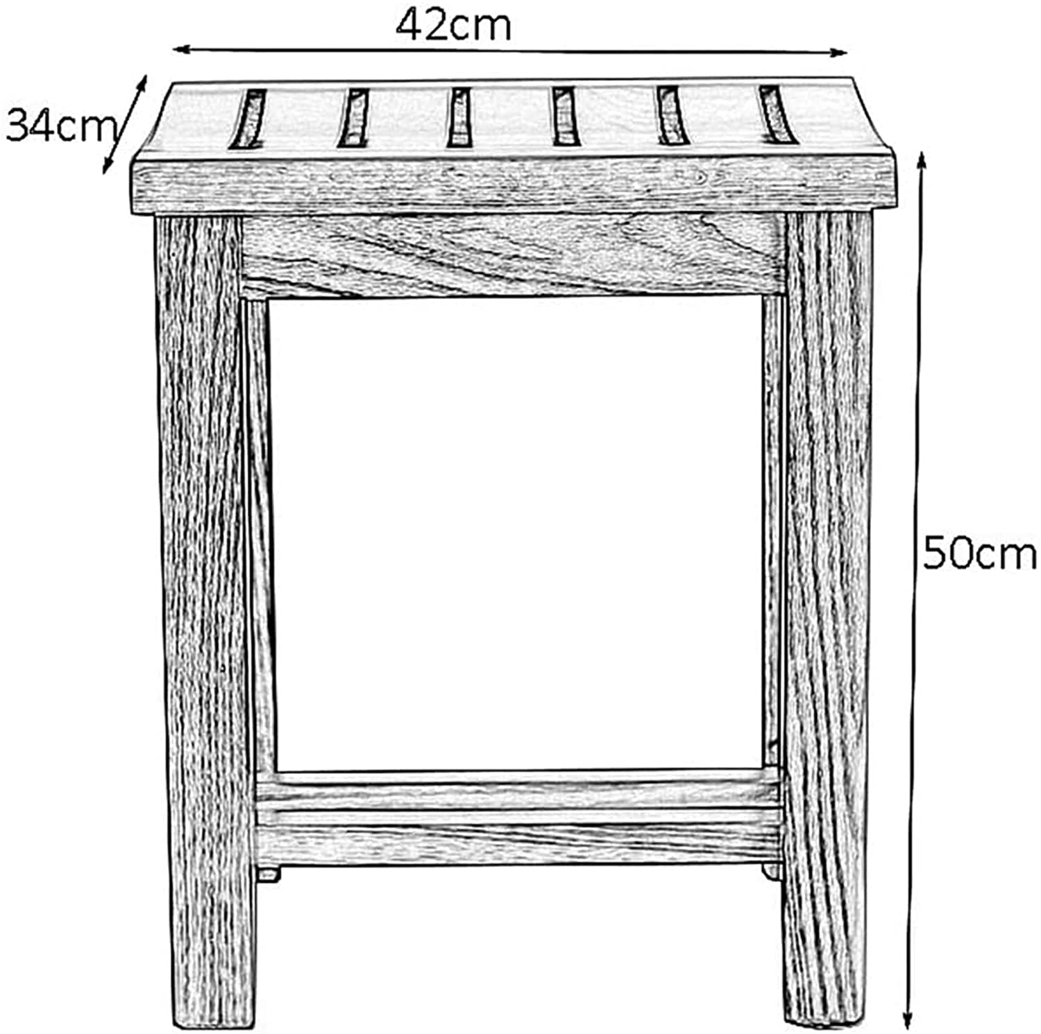 TBLOTYD Shower Seats,Shower Stool Wooden Shower Stool Seat Stool Wood Change Shoes Stool for Elderly Bath Stools Disabled Heavy Duty Shower Seats,Stool for Shower Bathroom Natura