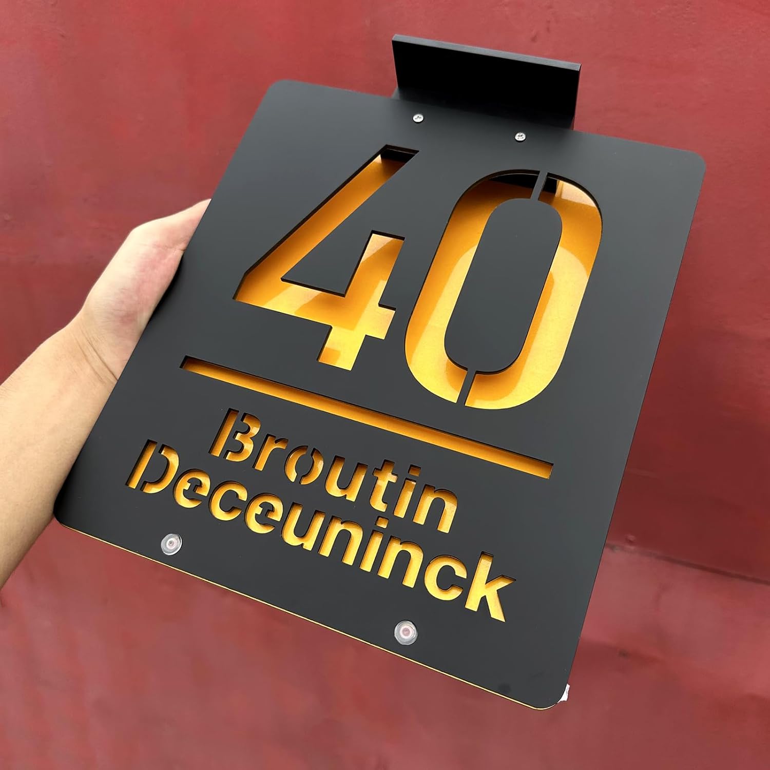 GUANKE House Numbers Plaques With Solar Light UK Contemporary Solar Light House Sign house numbers plaques house number plates for outside (House door Sign)