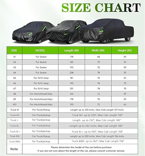 Miniatura 6 de KouKou Funda impermeable para automóvil para todo tipo de clima, 7 capas para exteriores, ajuste universal para BMW Serie 5 535i 530i 528i, Lincoln