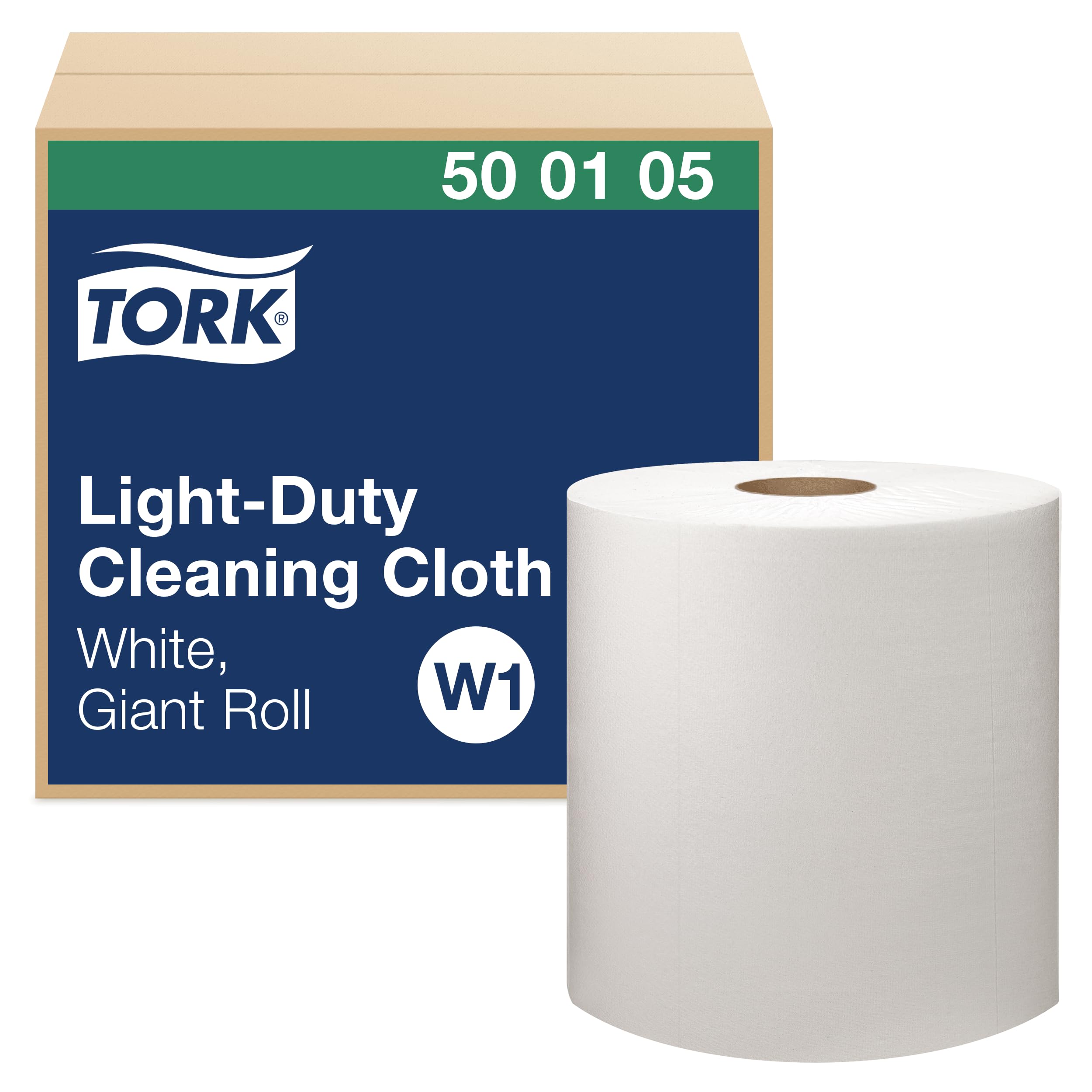 Tork Light Duty Cleaning Cloth Giant Roll White W1 Use Wet or Dry 1 x 1450 Cloths 500105