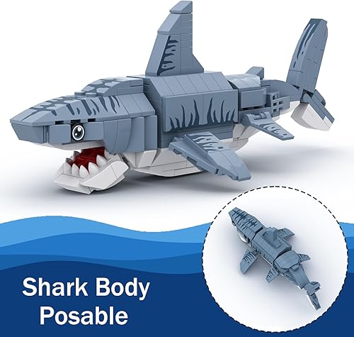 Miniatura 2 de Bloques de construcción de tiburón, recuerdos de fiesta, 2 en 1, juego de juguetes de construcción de criaturas marinas profundas, recuerdo de