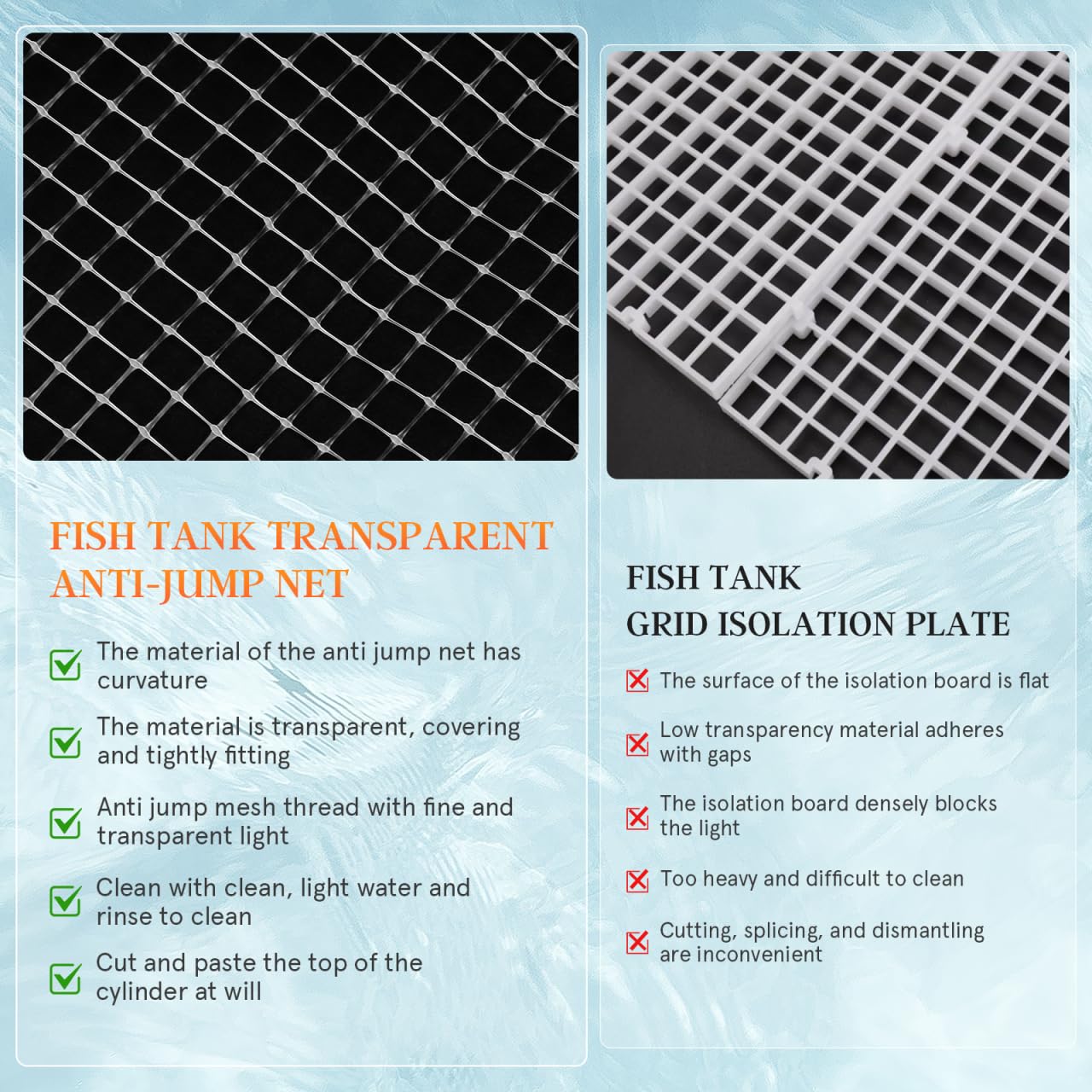 Cubierta Transparente De AcríLico para Acuario 27.6X20.9 Pulgadas Red Anti Salto Ajustable Y Cortable para ProteccióN De Peces Y DecoracióN De Tanque