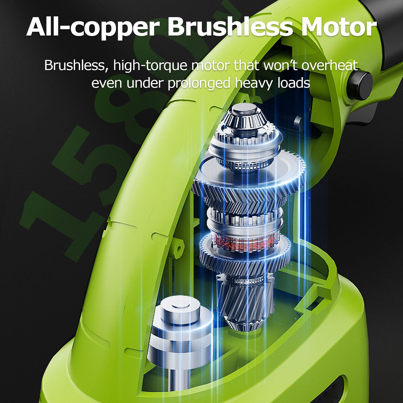 Cortasetos y Tijera de Césped Inalámbrica 2 en 1, Cortasetos de Mano de 1580W con 2 Modos de Poda, Protección Inteligente de 9 Capas para Jardinería, Corte y Recorte 2 Batteries