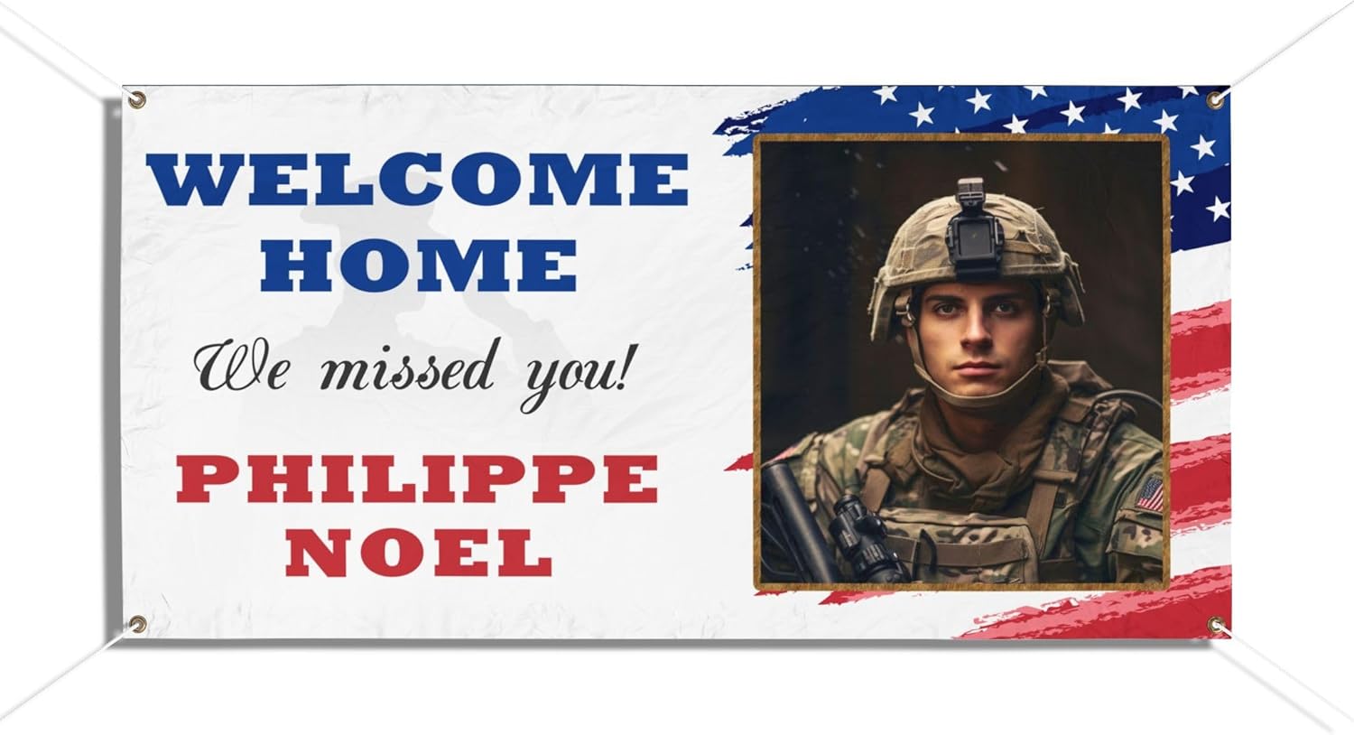Personalized Welcome Home Banner, Custom Military Banner, We Missed You Sign, Vinyl Party Decoration, Military Homecoming Supplies, Decor for Soldier Returning #7